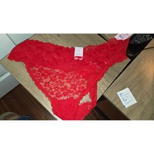 BOGO Auden Red Lace Thong Floral Sheer Mesh Plus Size 4X 28-30 New With Tags